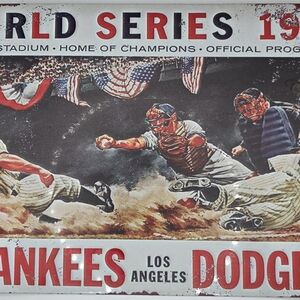 Vintage World Series Baseball Tin Sign Print
